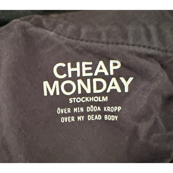 Cheap Monday Jeans Men’s 34/32 Dark Denim Black Straight Leg In Law - Picture 7 of 10